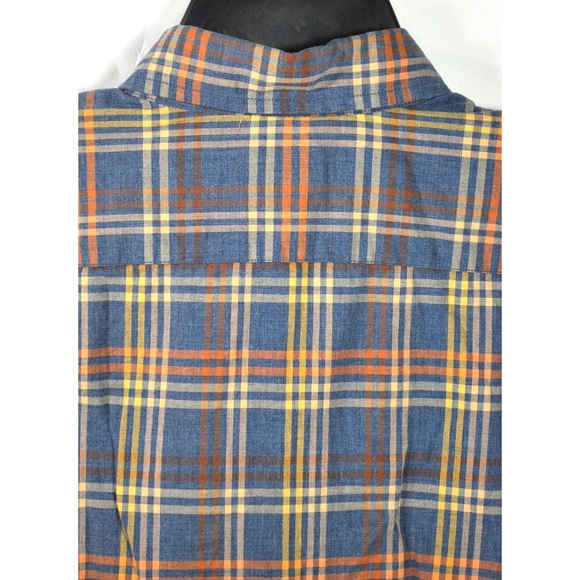 J. Crew M Blue Orange Striped Long Sleeve Shirt - Picture 3 of 5